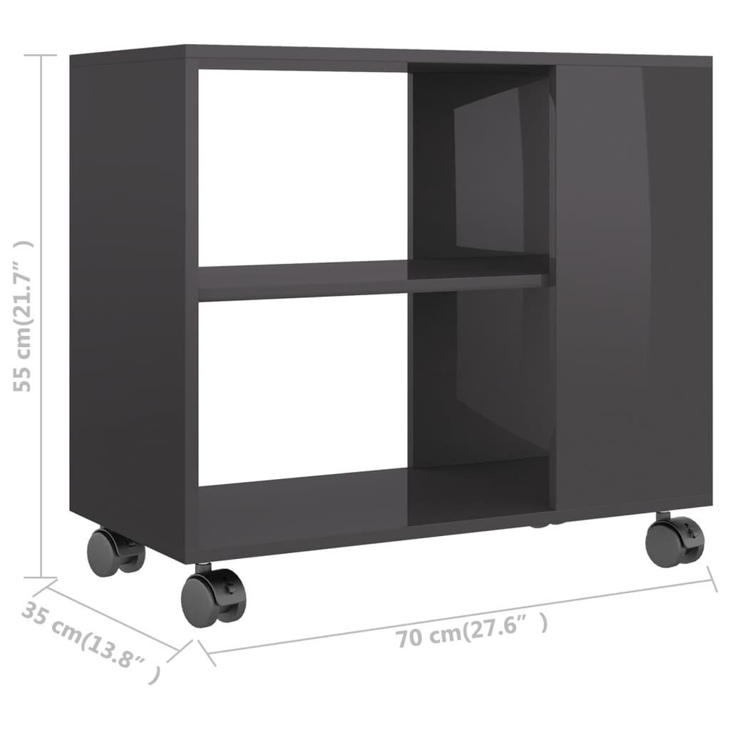 cm), aus Hochglanz-Grau möbelando 70x35x55 Holzwerkstoff Beistelltisch 3001915 (LxBxH: in