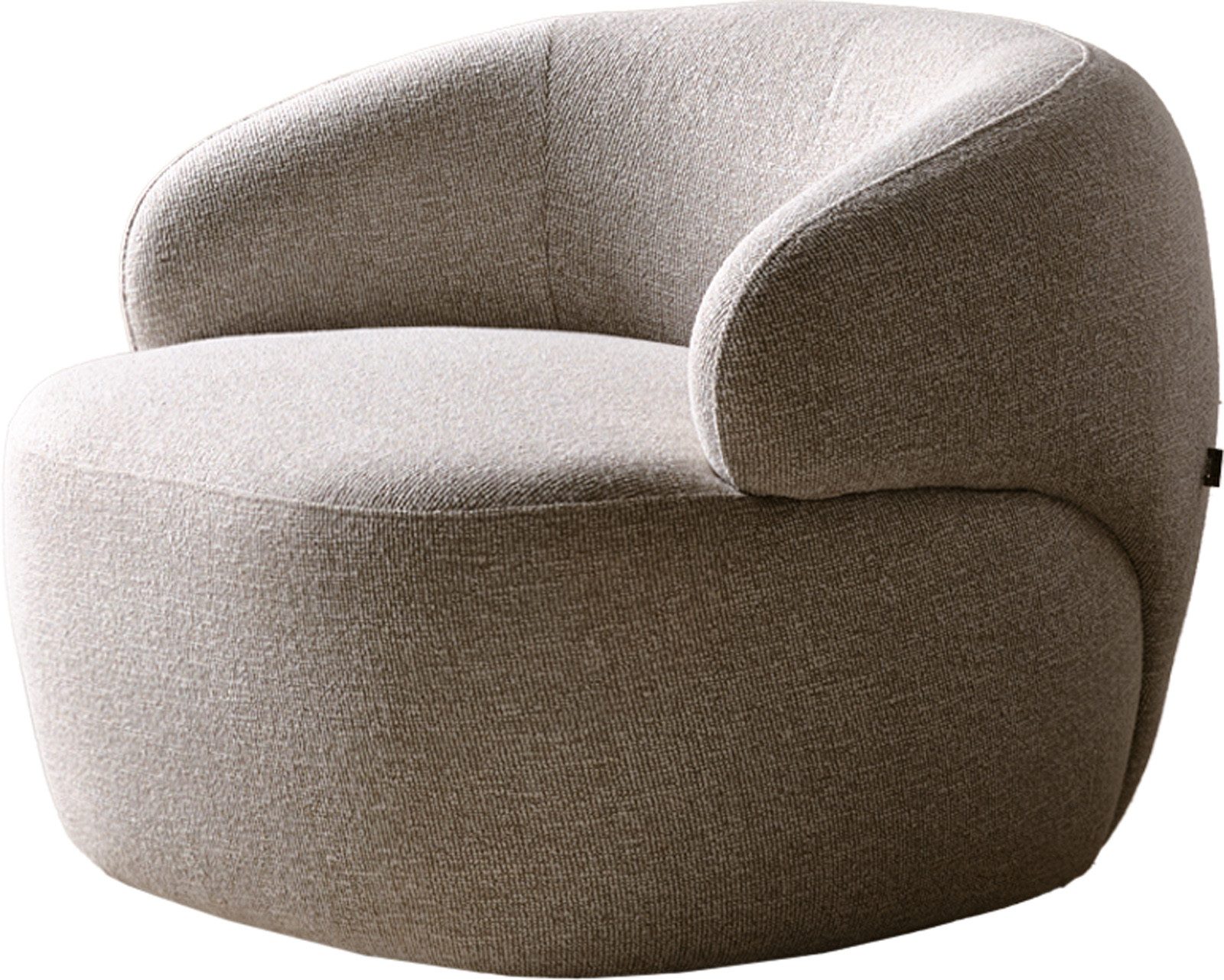 DELIFE Cocktailsessel Nova, Webstoff Soft Beige 88x88 cm Loungesessel
