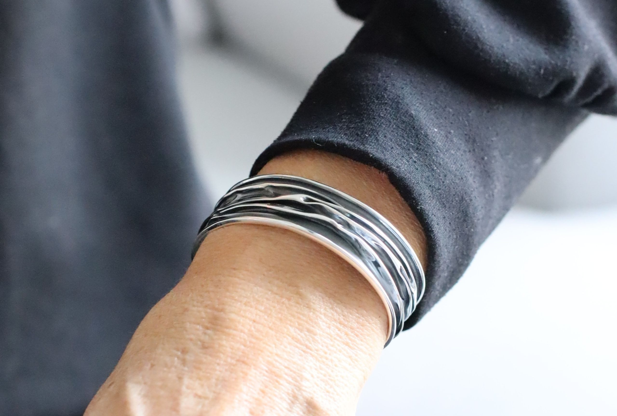 SILBERMOOS Armreif Armreif "In Falten gelegt", 925 Sterling Silber