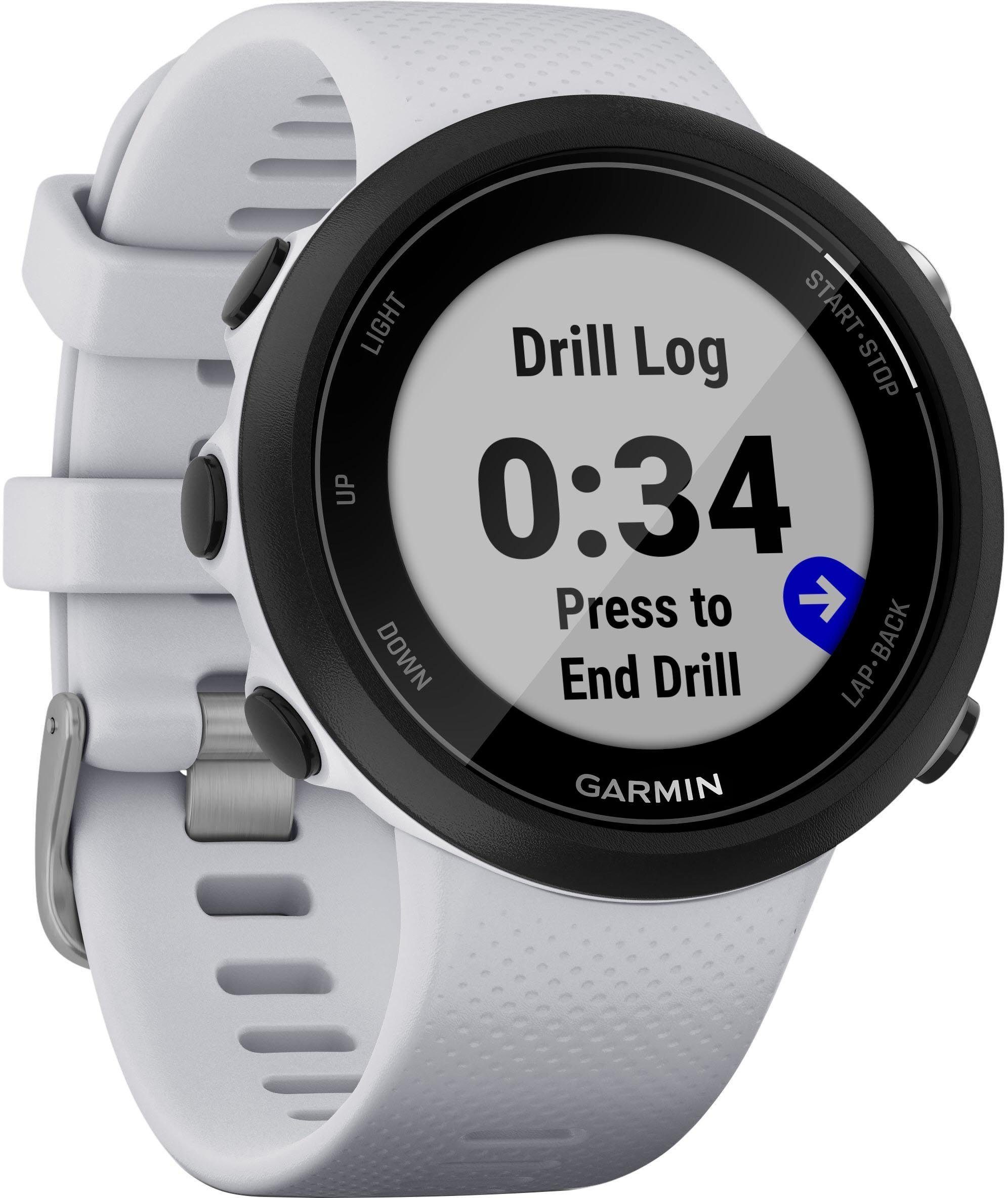 Garmin Swim2 mit weiß Silikon-Armband 20 Smartwatch Zoll) (2,63 mm cm/1,04
