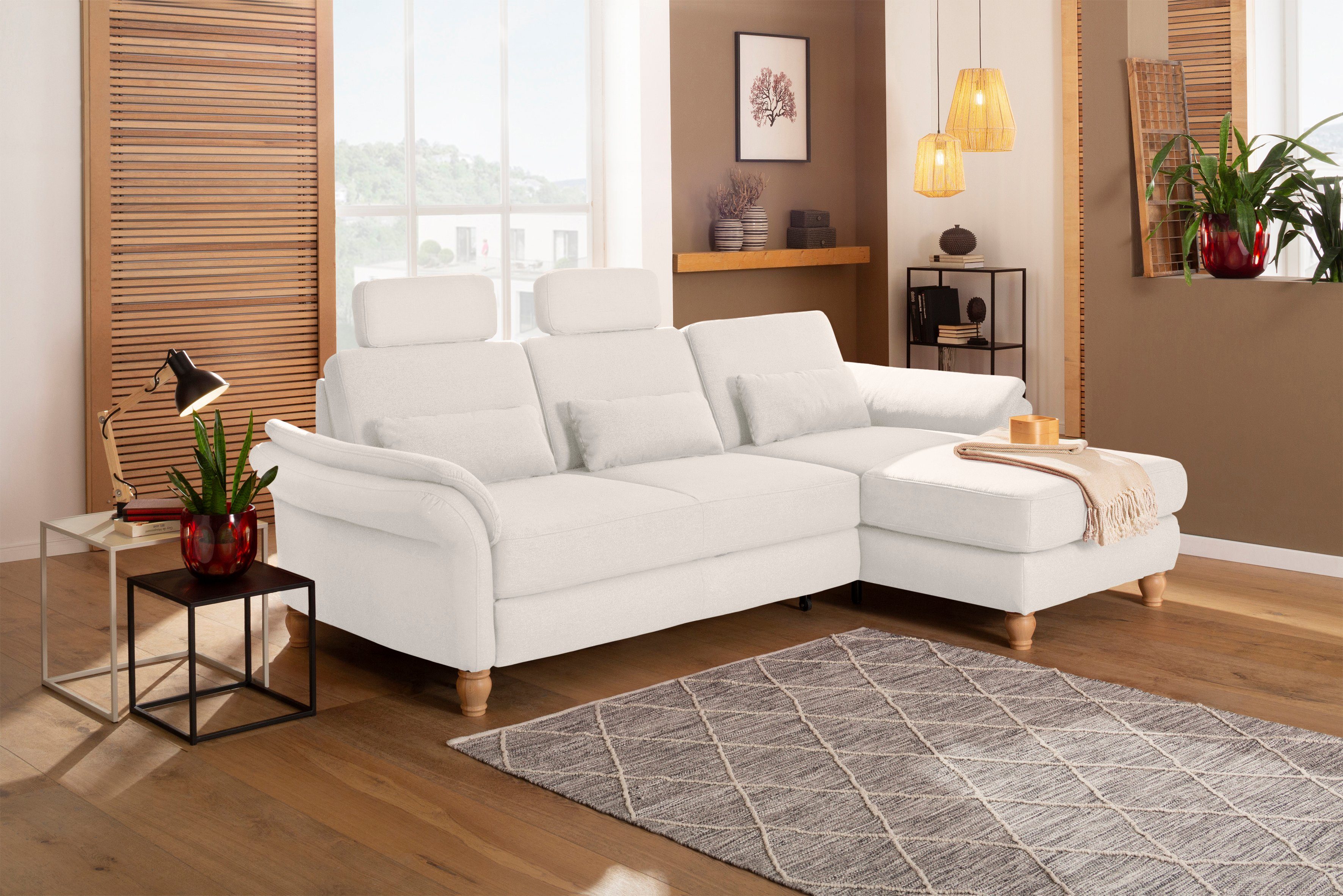 Home affaire Ecksofa Palace L-Form, incl. Sitztiefenverstellung, wahlweise mit Bettfunktion und Stauraum
