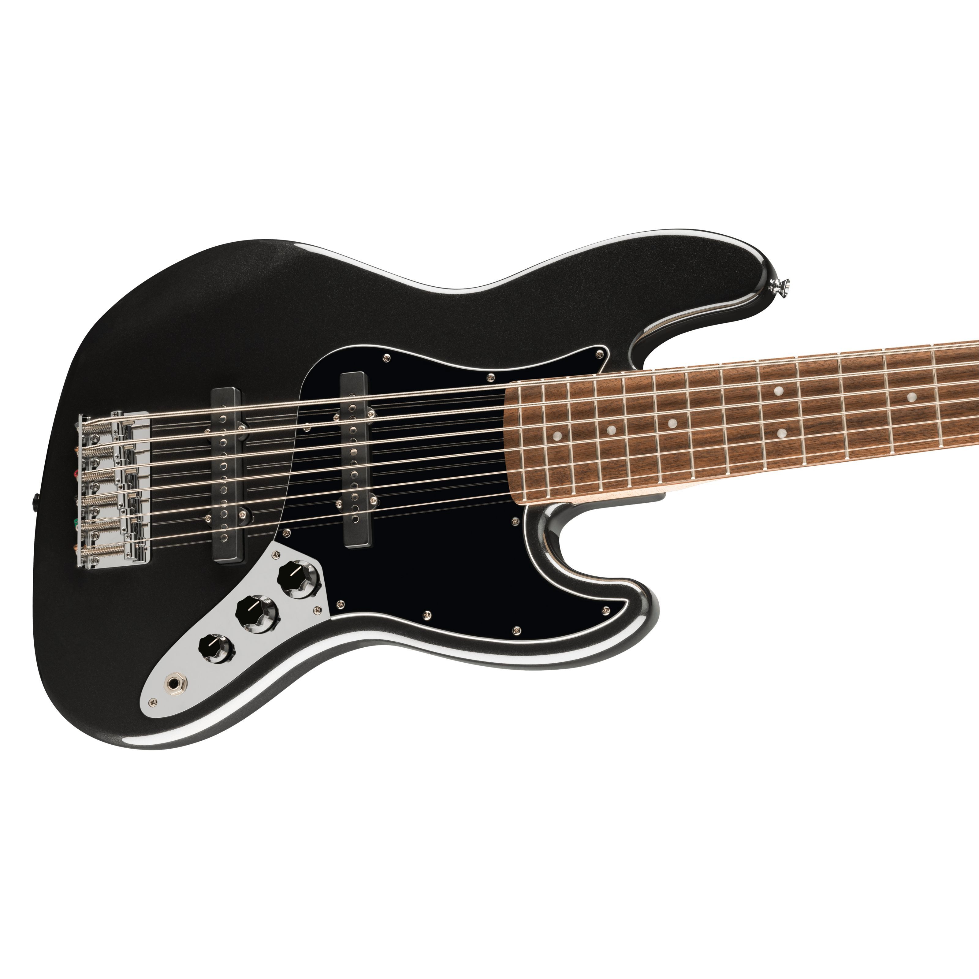 Squier E-Bass, E-Bässe, 6-Saiter E-Bässe, Affinity Series Jazz Bass VI LRL Black Metallic - E-Bass