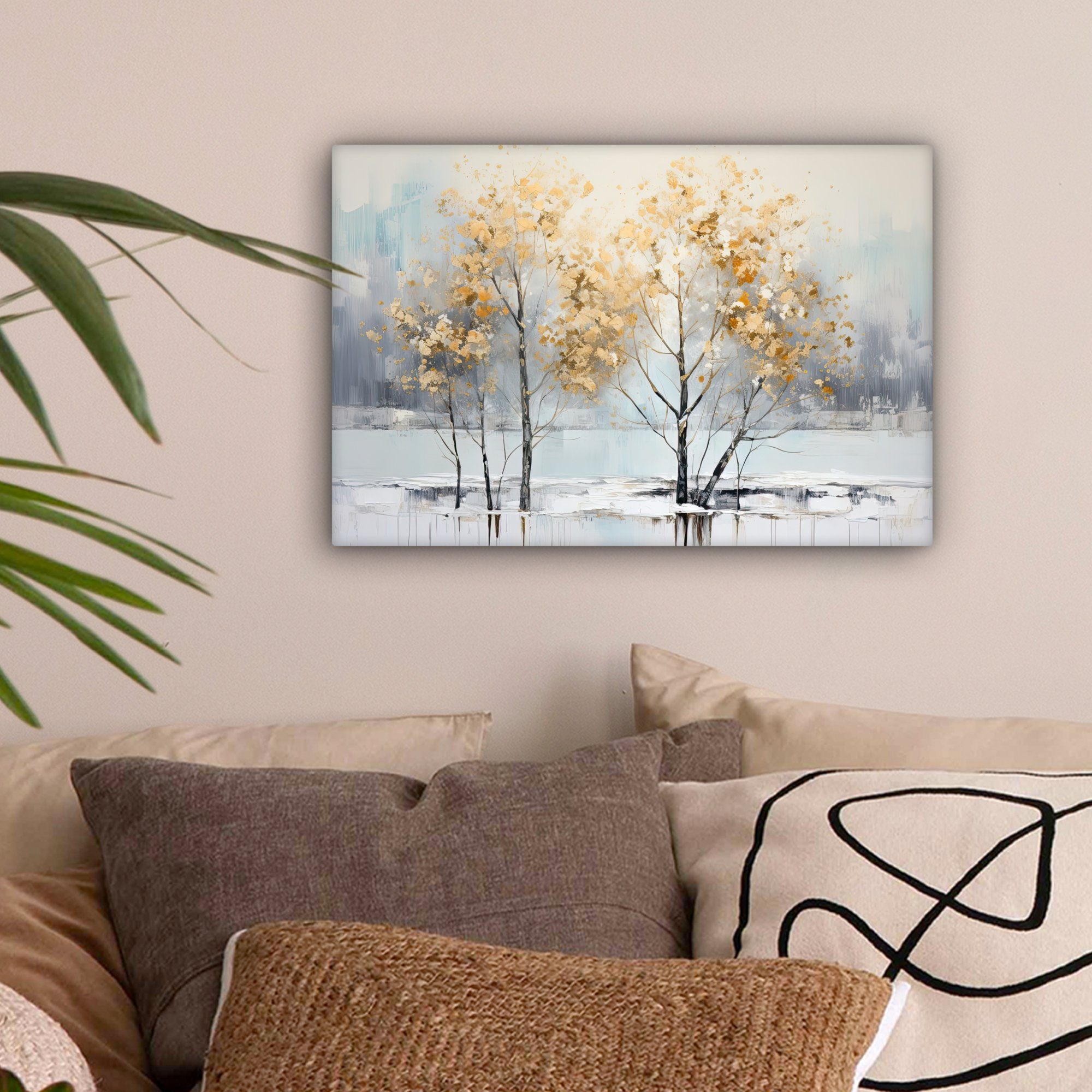OneMillionCanvasses® Leinwandbild Winter - Bäume - Natur - Acryl - Kunst, F günstig online kaufen
