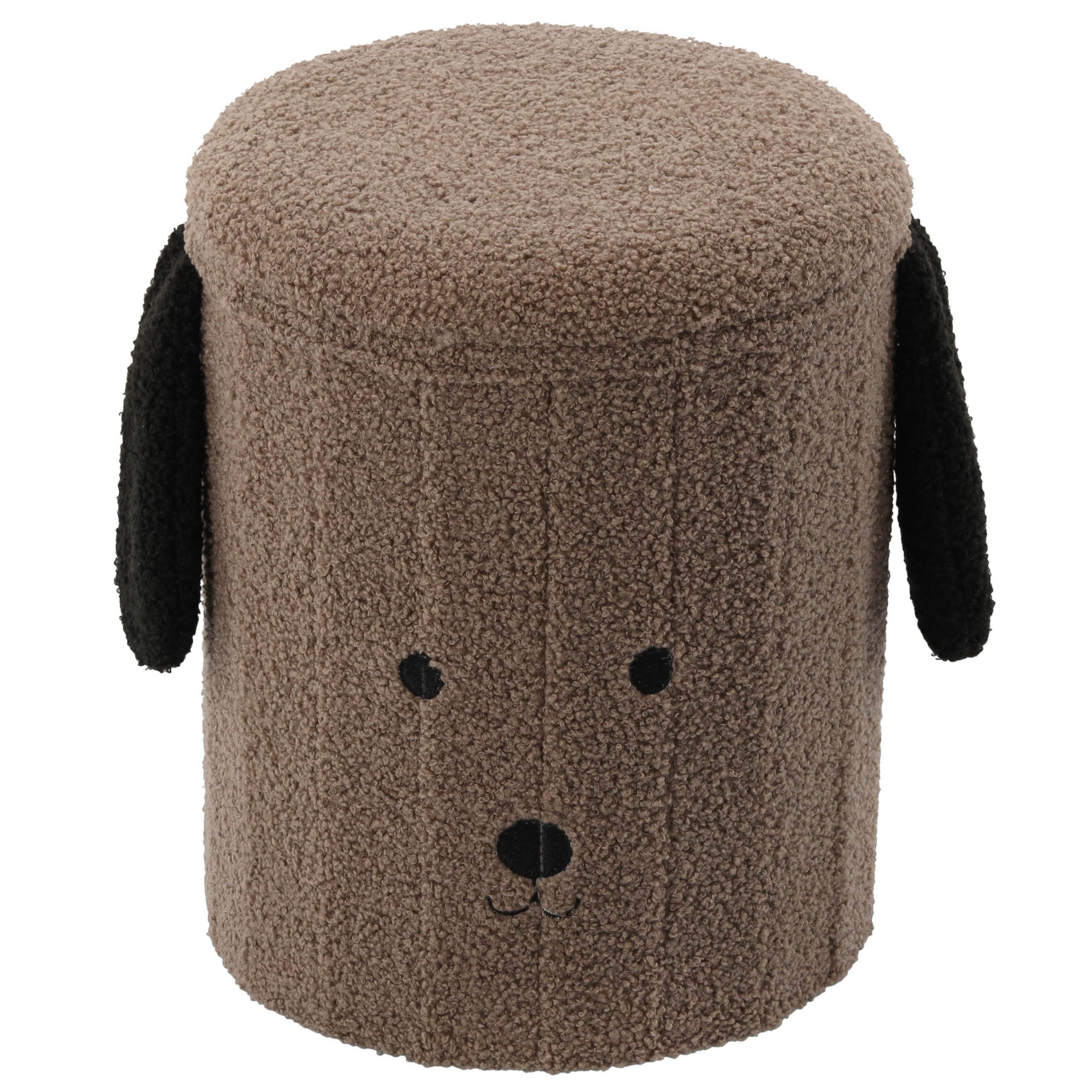 Sarcia.eu Kinderklappstuhl Klappbarer Pouf mit Aufbewahrung, Plüsch, für Kinder, Hund 28x28x34 cm