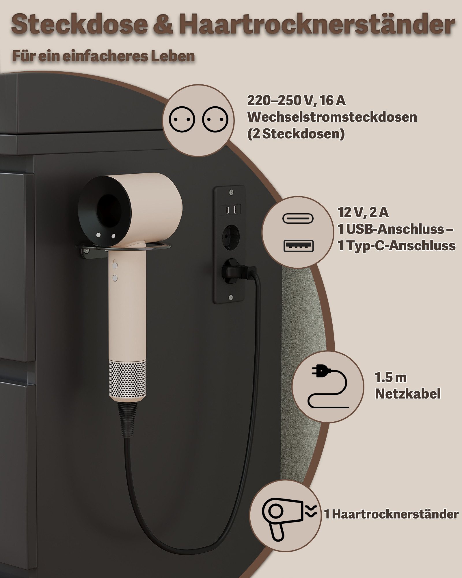 HOMALL Schminktisch Spiegel mit LED-Beleuchtung, 7 Schubladen (Maße: 110 × 40 × 139 cm, drei einstellbare Farbtemperaturen, mit 8 offenen Ablagefächern, 6 Schmu – Bild 5 von 5