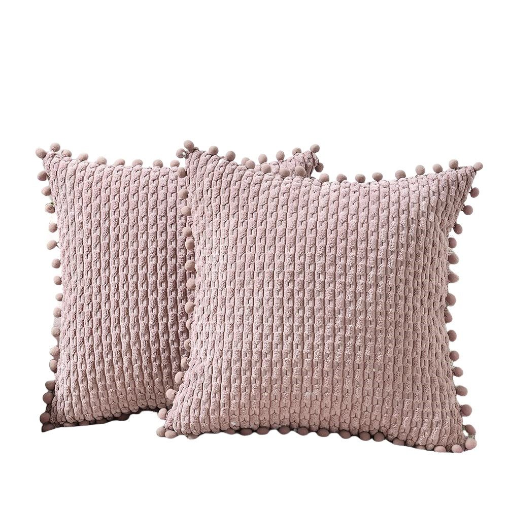 Coonoor Kissenbezüge Sofa Kissenbezug,mit Pompons, (2 Stück), für Weihnachten Bett Sofa Deko