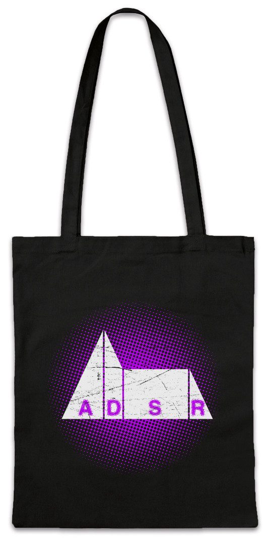 Beuteltasche Synthesizer ADSR III Stofftasche Electro Techno LFO Musik Music DJ MC