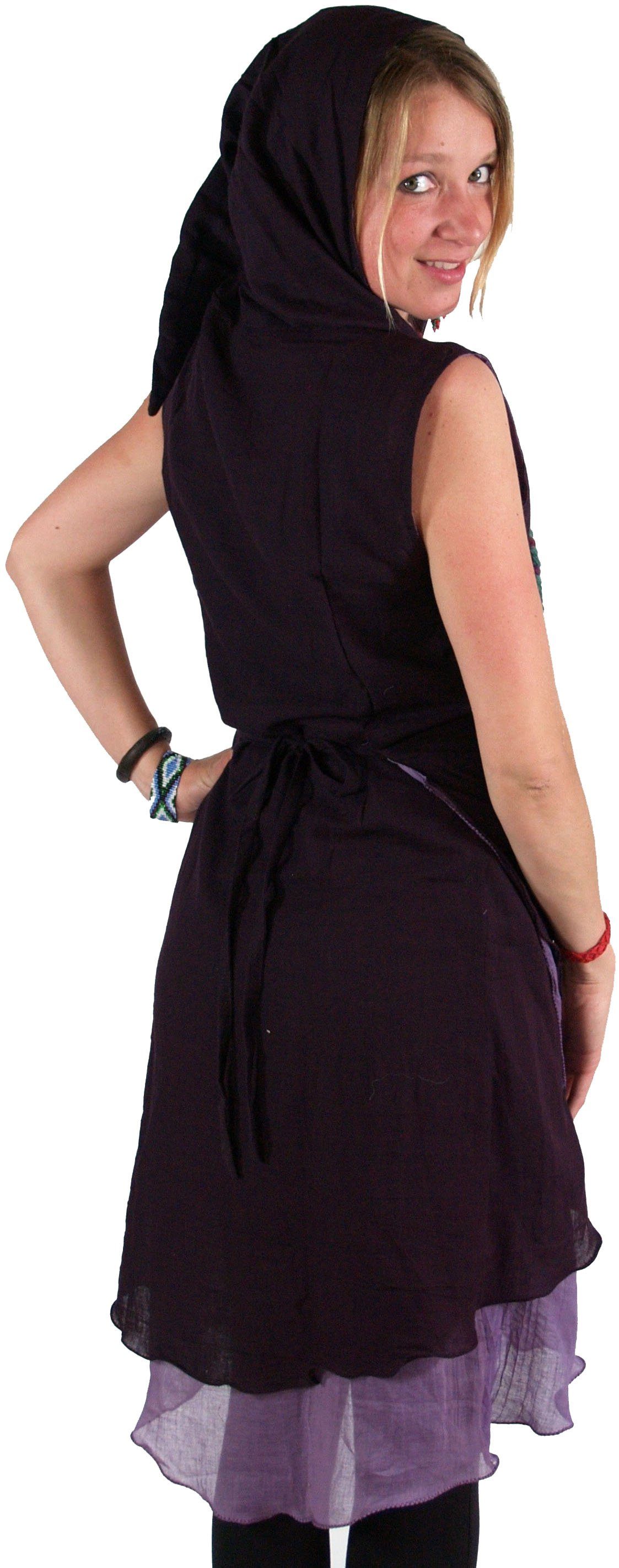 Guru-Shop Longbluse Wickeltunika, Elfentunika mit Zipfelkapuze MA.. alterna günstig online kaufen