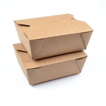 Einwegschale 50 Stück Noodleboxen (172×140×66 mm), 50 OZ, kraft, Foodbox Nudelbox Lunchbox Snack China Box Pastabox