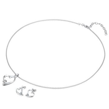 Lulu & Jane Schmuckset Set (Kette+Ohrstecker) verziert mit Kristallen von Swarovski® weiß