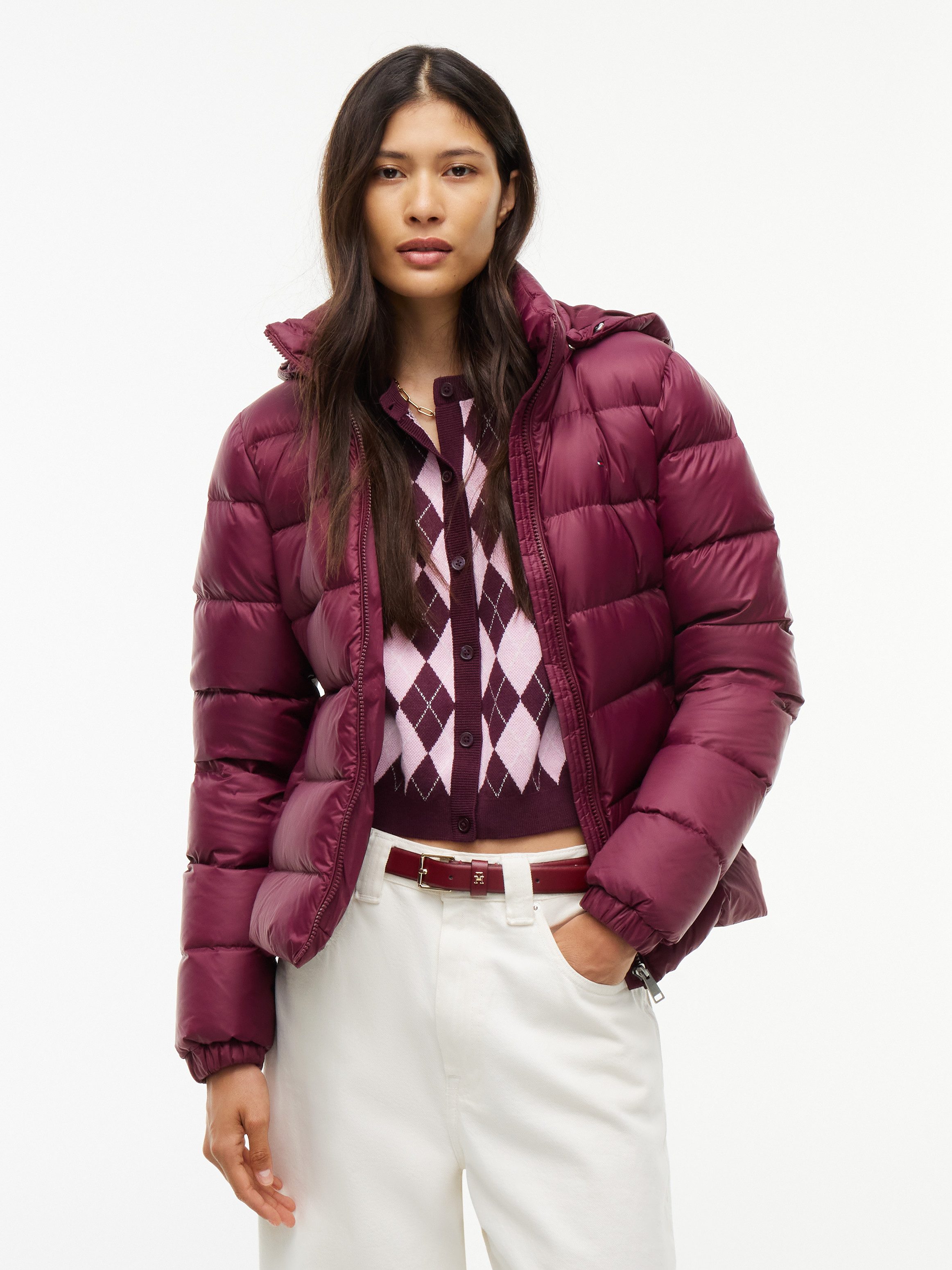 Tommy Jeans Steppjacke TJW BASIC HOODED DOWN JACKET EXT Kunstfaser