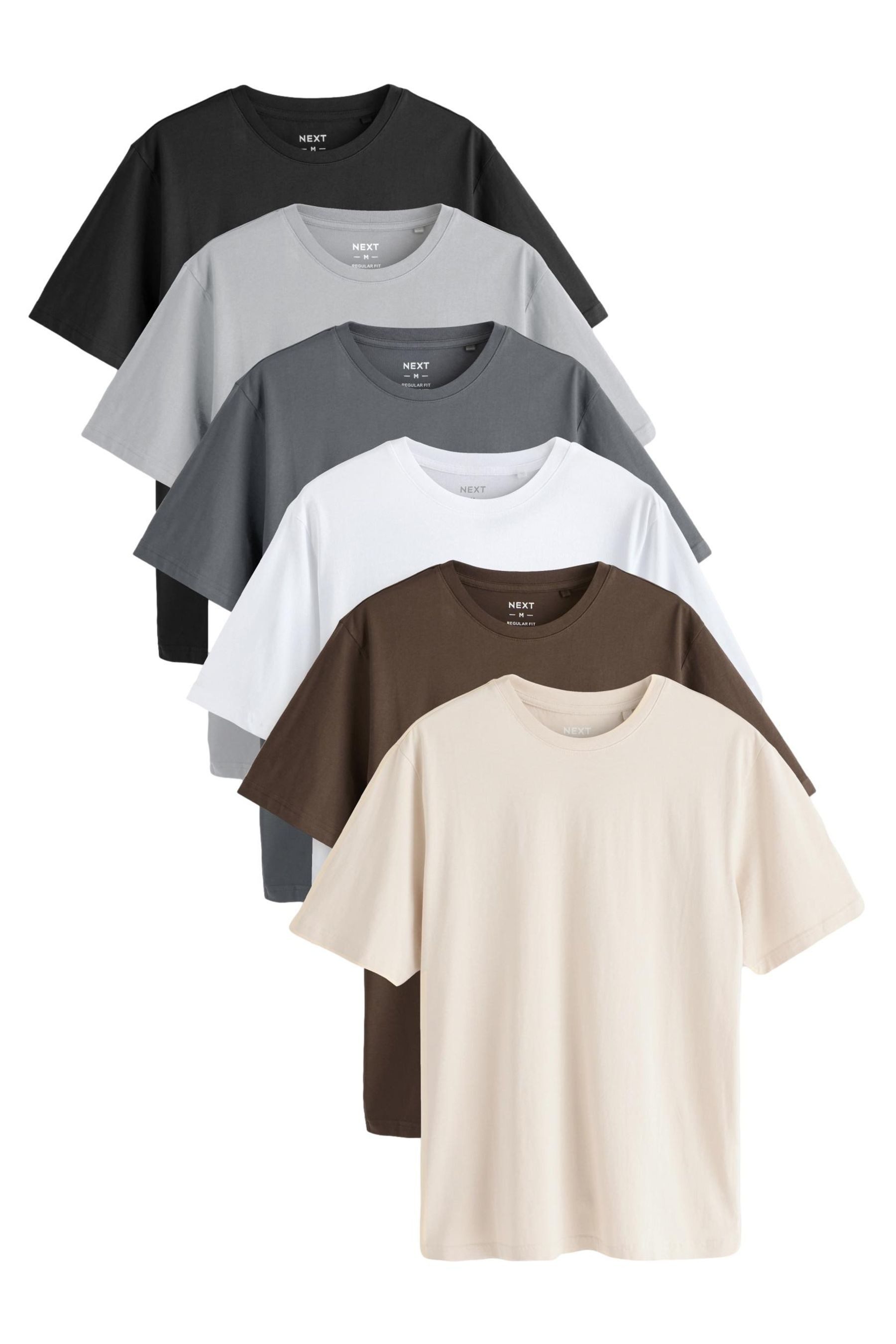 Next T-Shirt Essential Regular Fit T-Shirts, 6er-Pack (6-tlg)