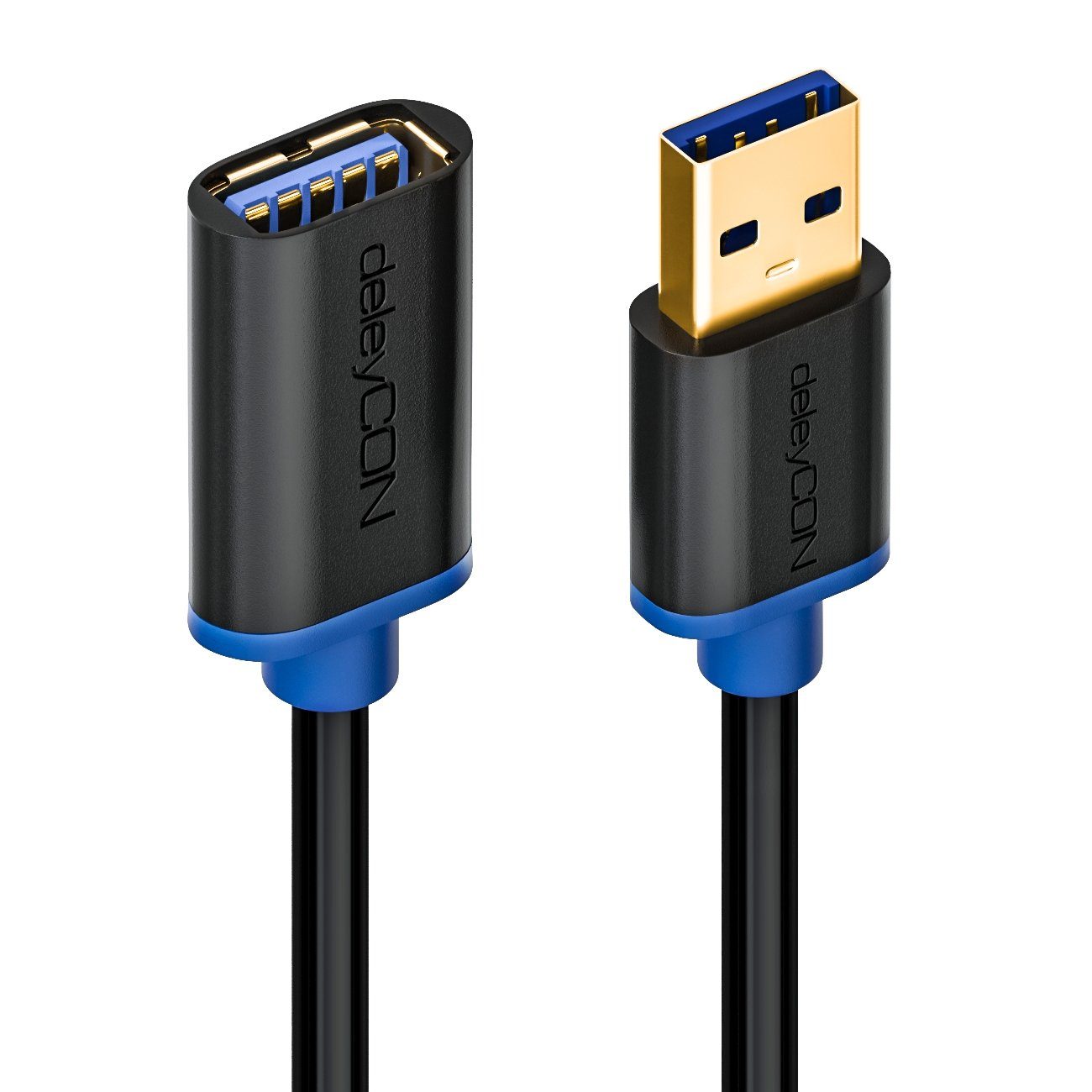 deleyCON deleyCON 3,0m USB3.0 Verlängerungskabel 5Gbit USB A-Stecker zu USB-Kabel