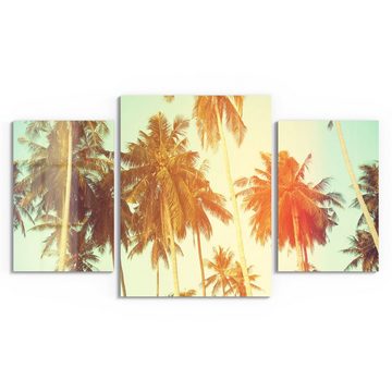 DEQORI Glasbild 'Palmen mit Farbfilter', 'Palmen mit Farbfilter', Glas Wandbild Bild schwebend modern