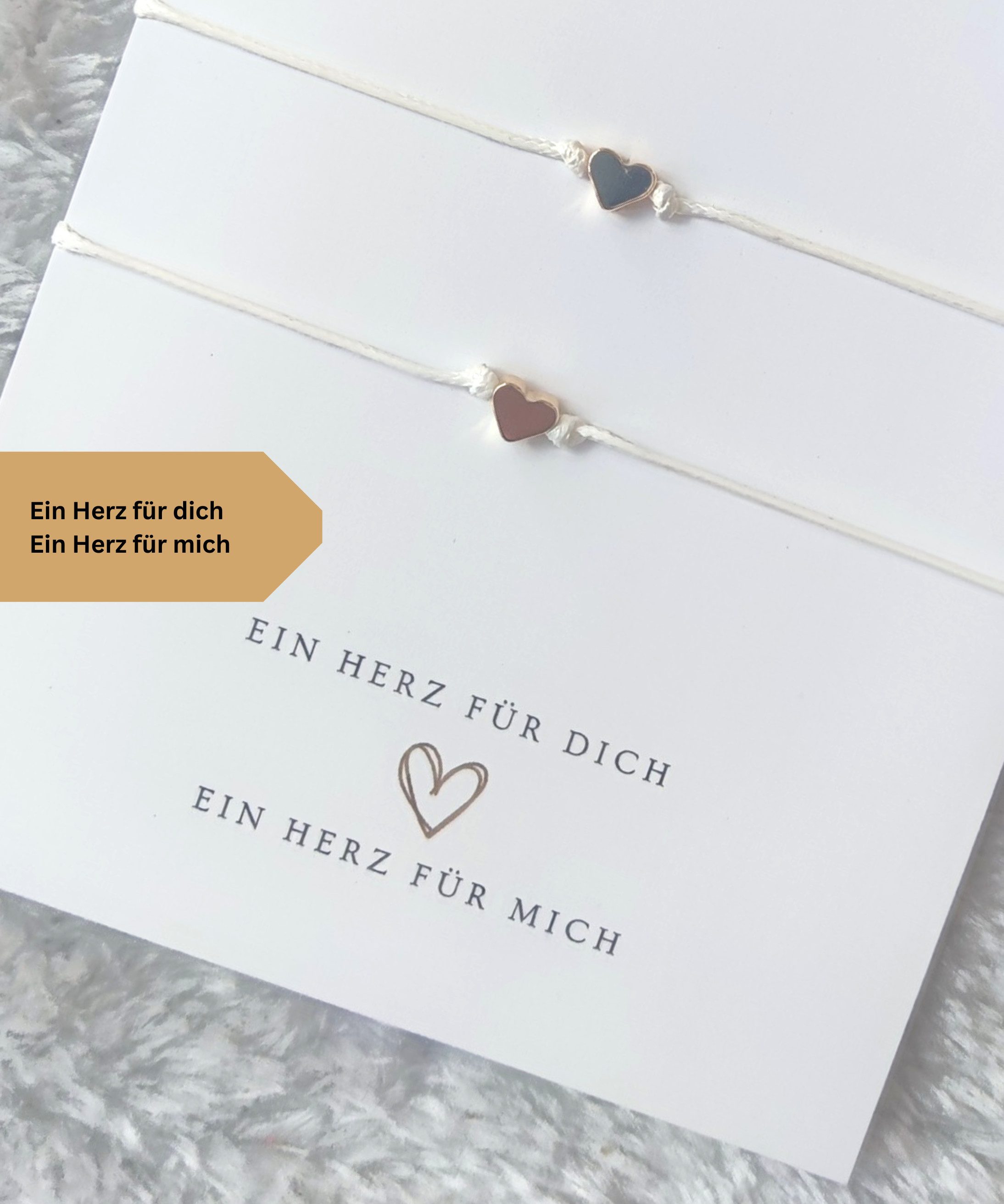 Briefzauber Armband Set Freundschafts-Armbänder (2 Stk), schlichte & minimal Makramee-Bänder – Bild 5 von 5
