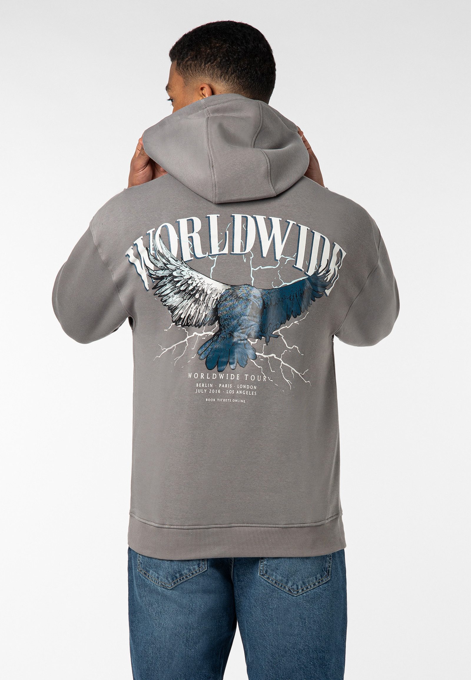 SUBLEVEL Hoodie Herren Kapuzenpullover mit Adler Backprint Sweater, Kapuzen günstig online kaufen