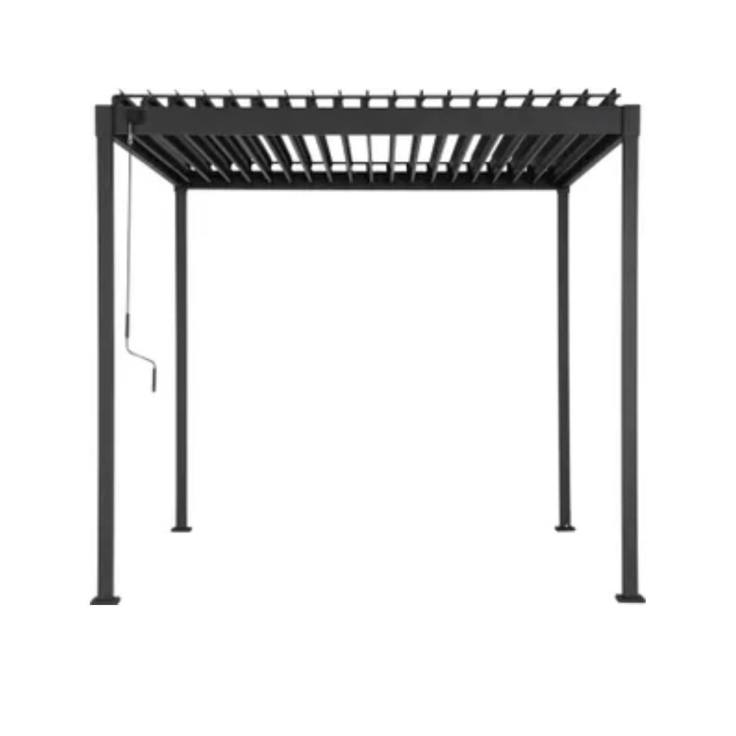 Mirador Pergola 80S Pavillon Terrassenüberdachung Anthrazit, (Packung), Stahl Anthrazit verstellbares Lamellendach