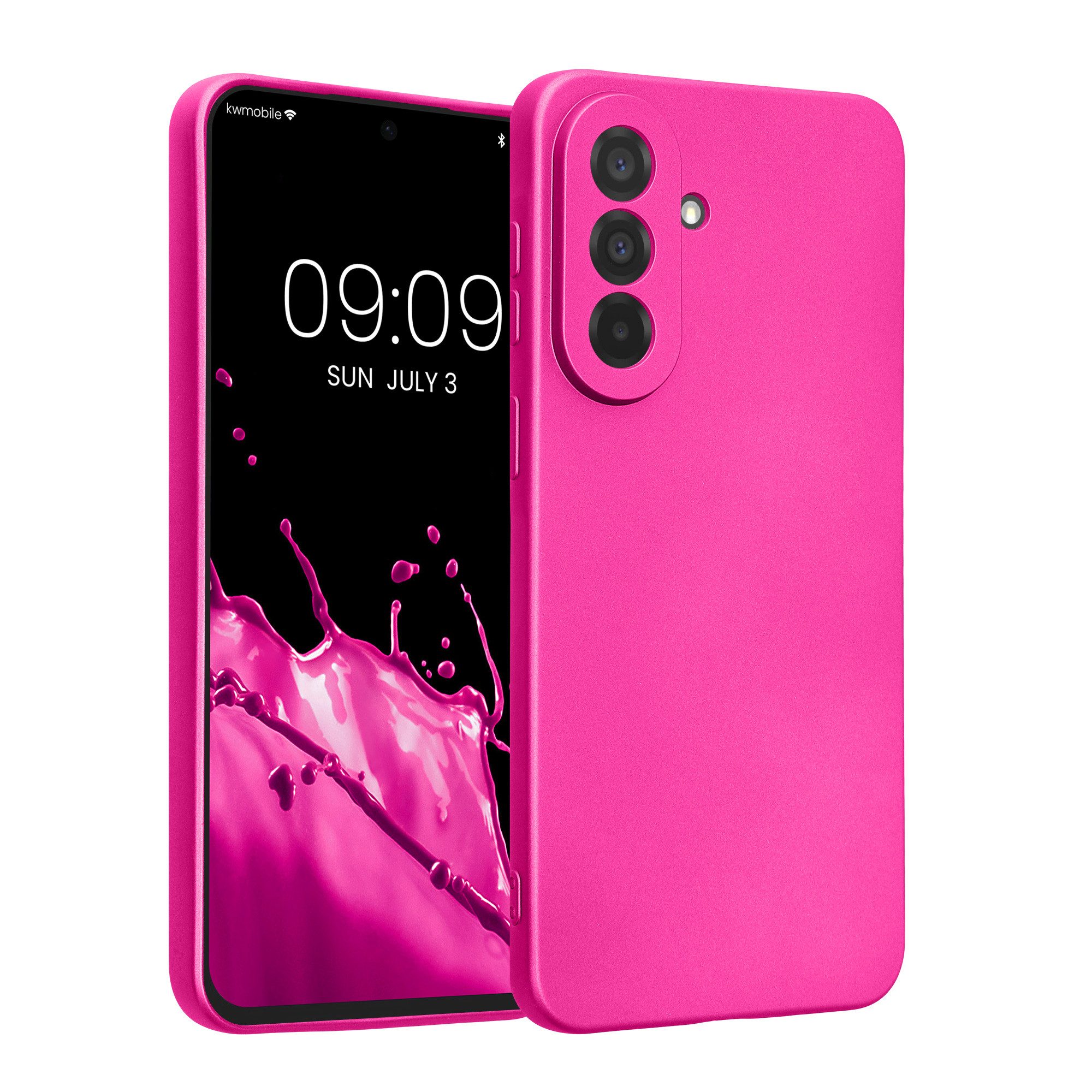 kwmobile Smartphone-Hülle Handyhülle für Samsung Galaxy A37 5G Hülle, weiche Silikon Case metallisch schimmernd - Schutzhülle Cover