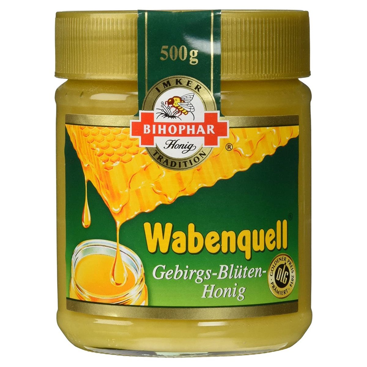 BIHOPHAR Honig, Bihophar Wabenquell Gebirgs Blüten Honig cremig im Glas 500g