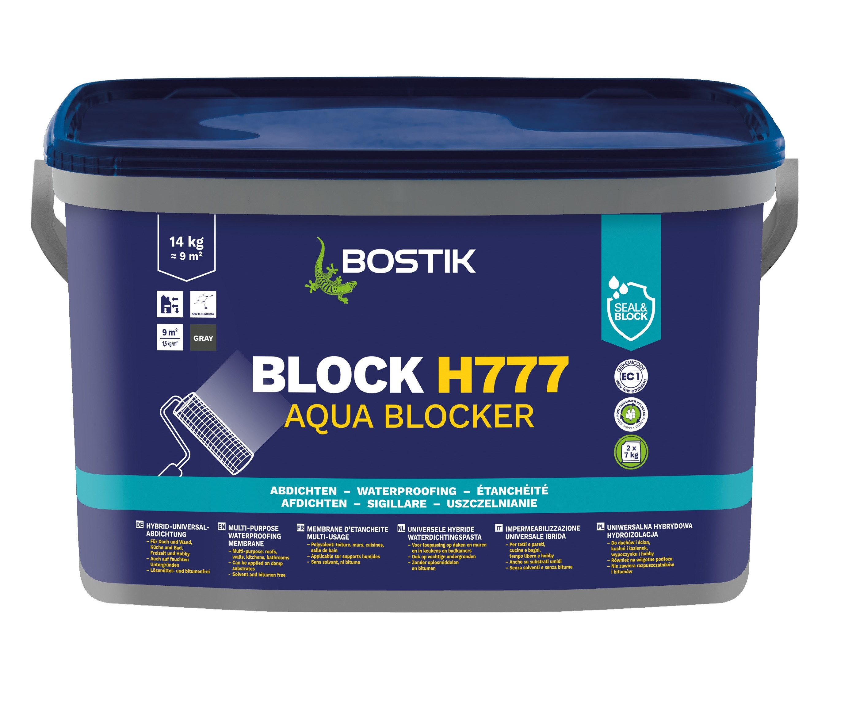 BOSTIK Dichtstoff Bostik Block H777 Hybrid Universalabdichtung Aqua Blocker 14Kg Eimer, gebrauchsfertig, UV-bestaändig