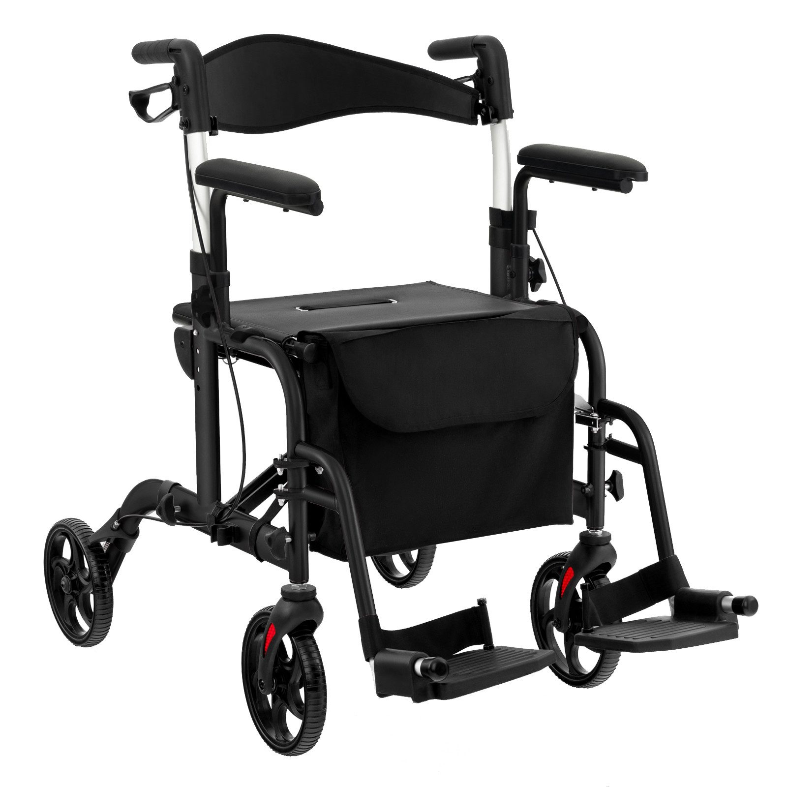 COSTWAY Rollator, Faltbar und leicht mit Sitz, 6-fach höhenverstellbar