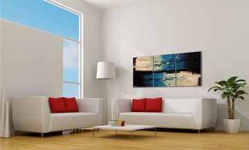 WandbilderXXL Gemälde Water Symphony 180 x 70 cm, Abstraktes Gemälde, handgemaltes Unikat