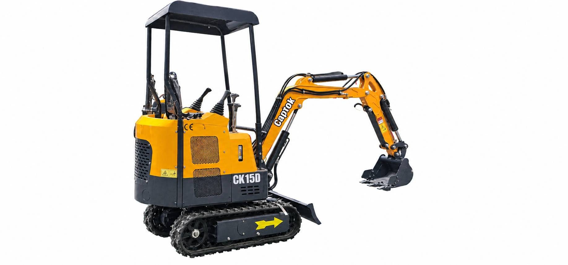 Teico Minibagger CK15D Minibagger 7 kW Diesel Kettenbagger mit seitlichen Bedienhebel