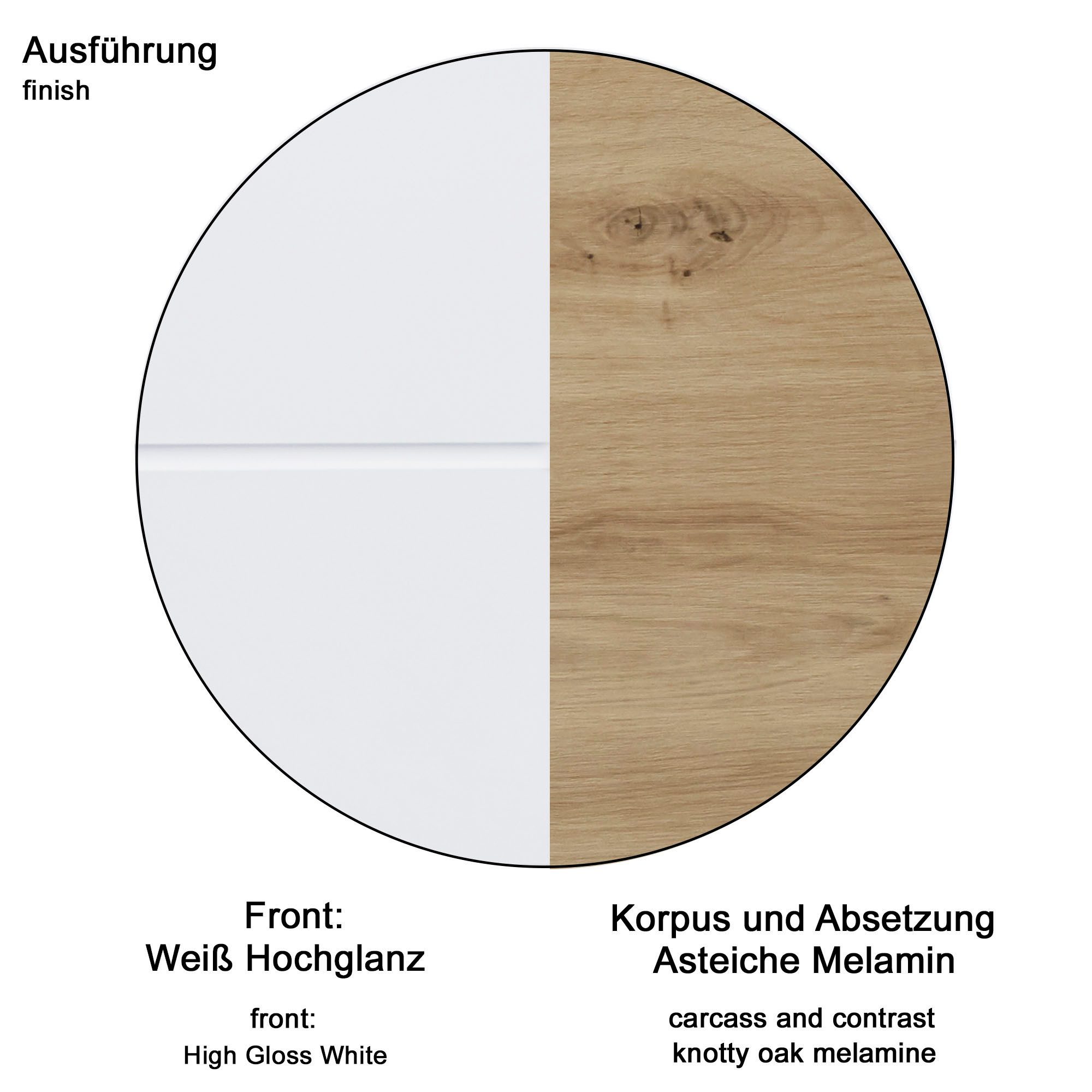 welltime Hängeschrank Avena Hängeschrank mit 1 Tür & 1 Boden - (B/T/H) 37/23/77 cm – Bild 5 von 5