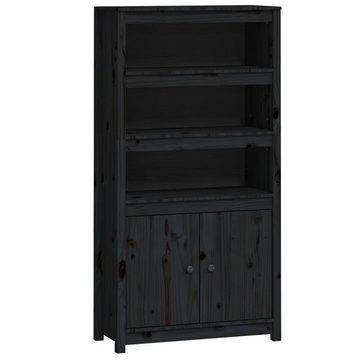 furnicato Sideboard Highboard Schwarz 80x35x154 cm Massivholz Kiefer