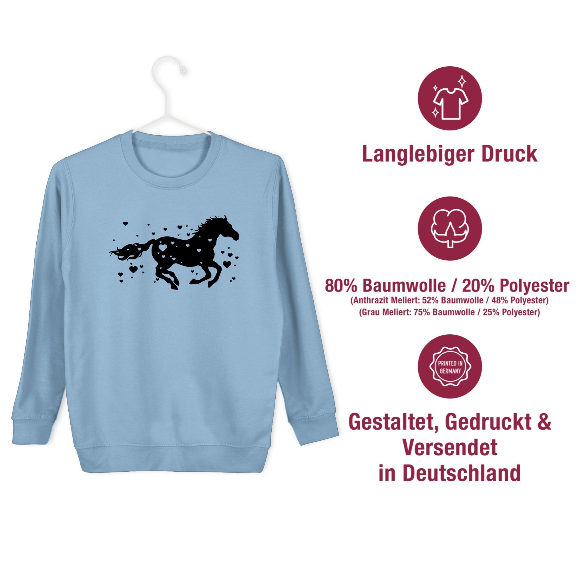 Shirtracer Sweatshirt Laufendes Pferd I Pferde Geschenk Reiten I Pferdemädchen Pferd – Bild 4 von 5