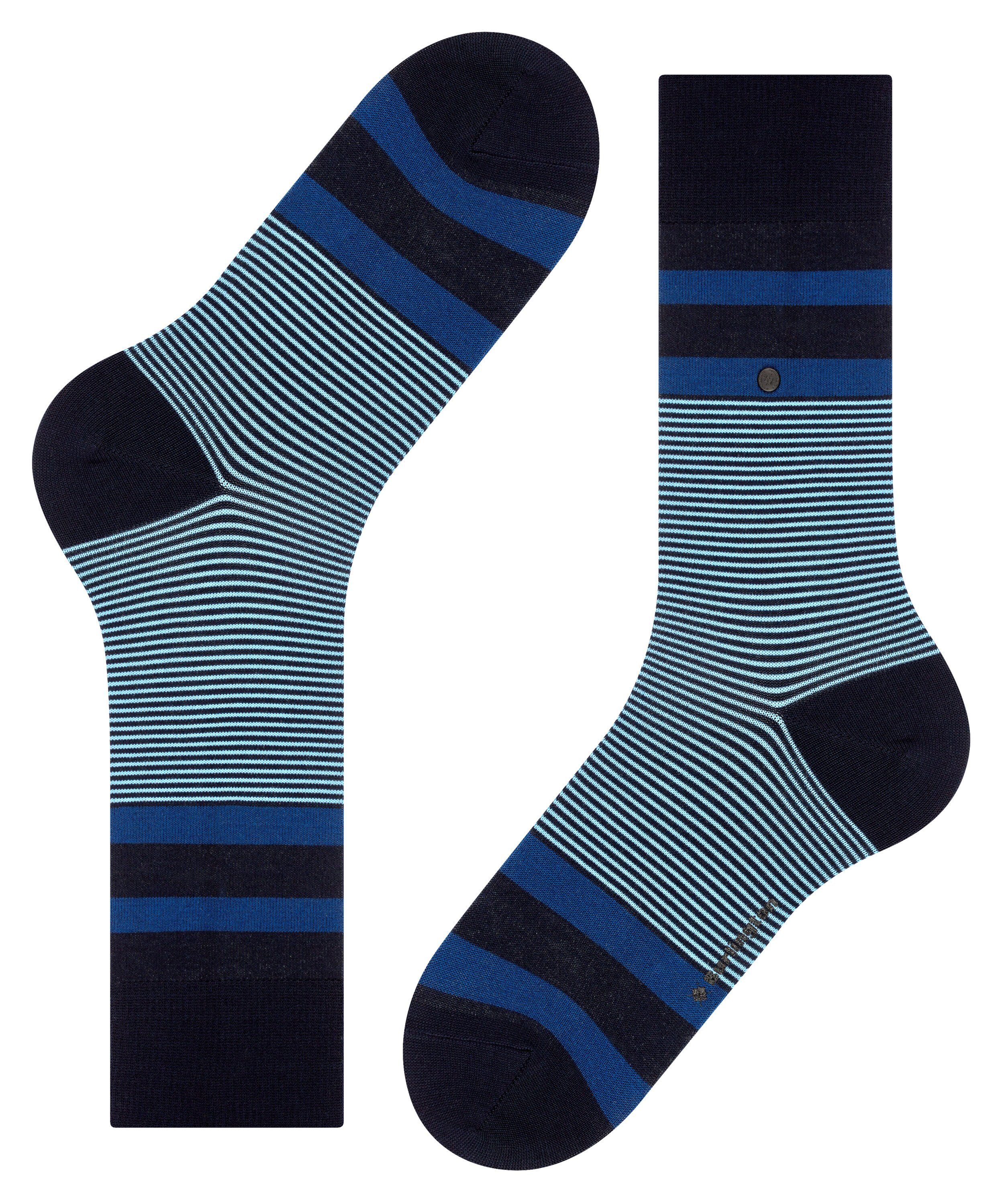 (1-Paar) Stripe Socken Black marine Burlington (6120)