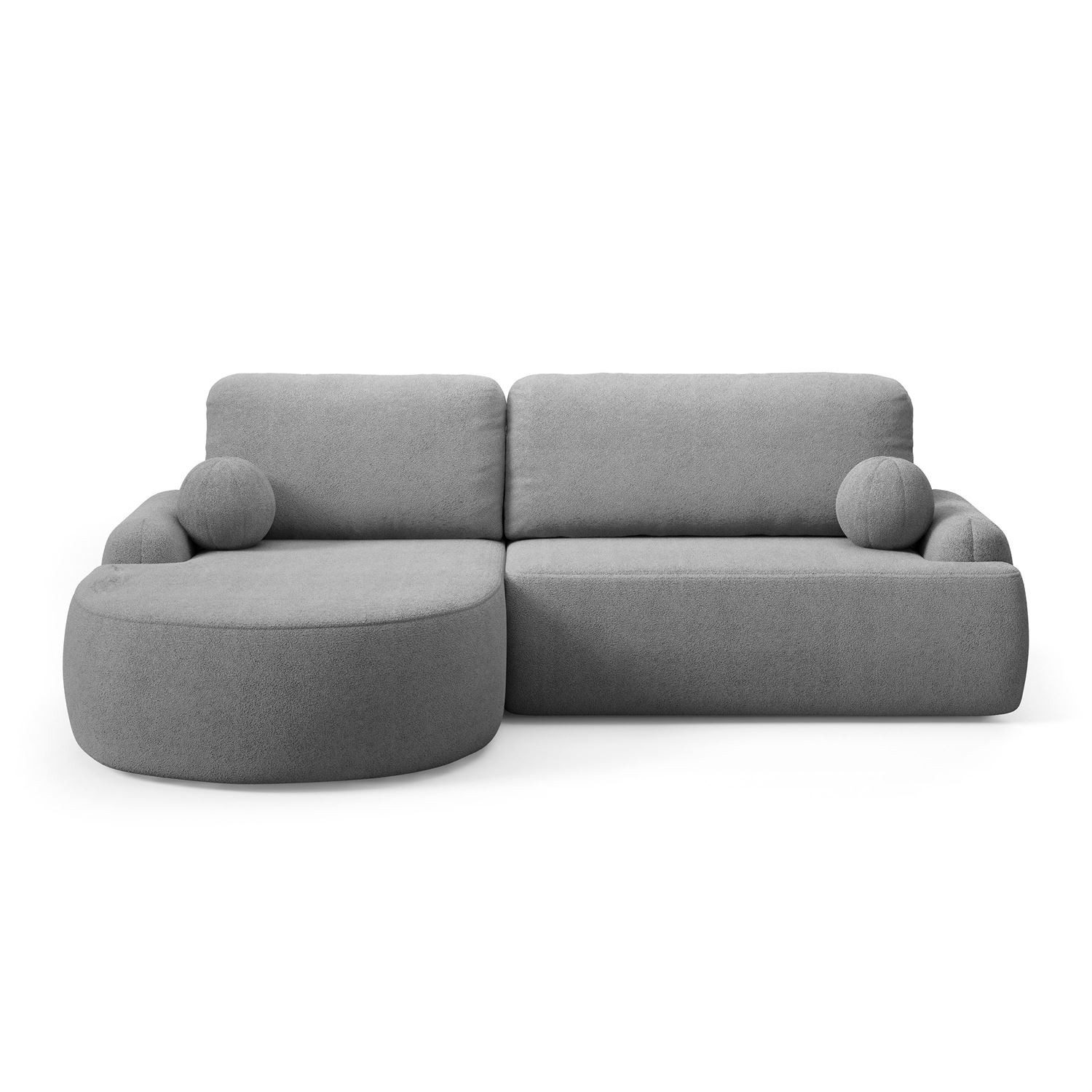 Lookway Ecksofa CLEO Rundes Ecksofa mit Schlaffunktion und Bettkasten, mit Bettfunktion und Bettkasten