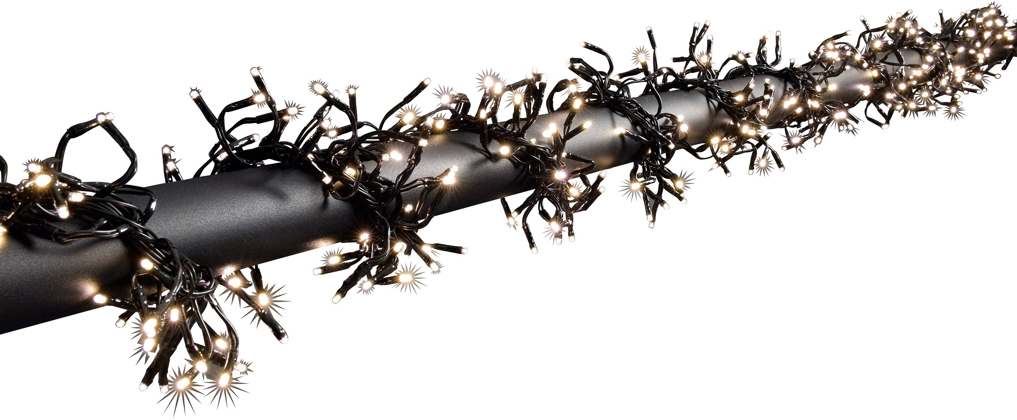 KONSTSMIDE LED-Lichterkette Büschellichterkette Cluster, Weihnachtsdeko  aussen, mit 8 Funktionen und 1152 warmweißen Dioden, Länge ca. 860 cm mit  1152 warmweißen Dioden