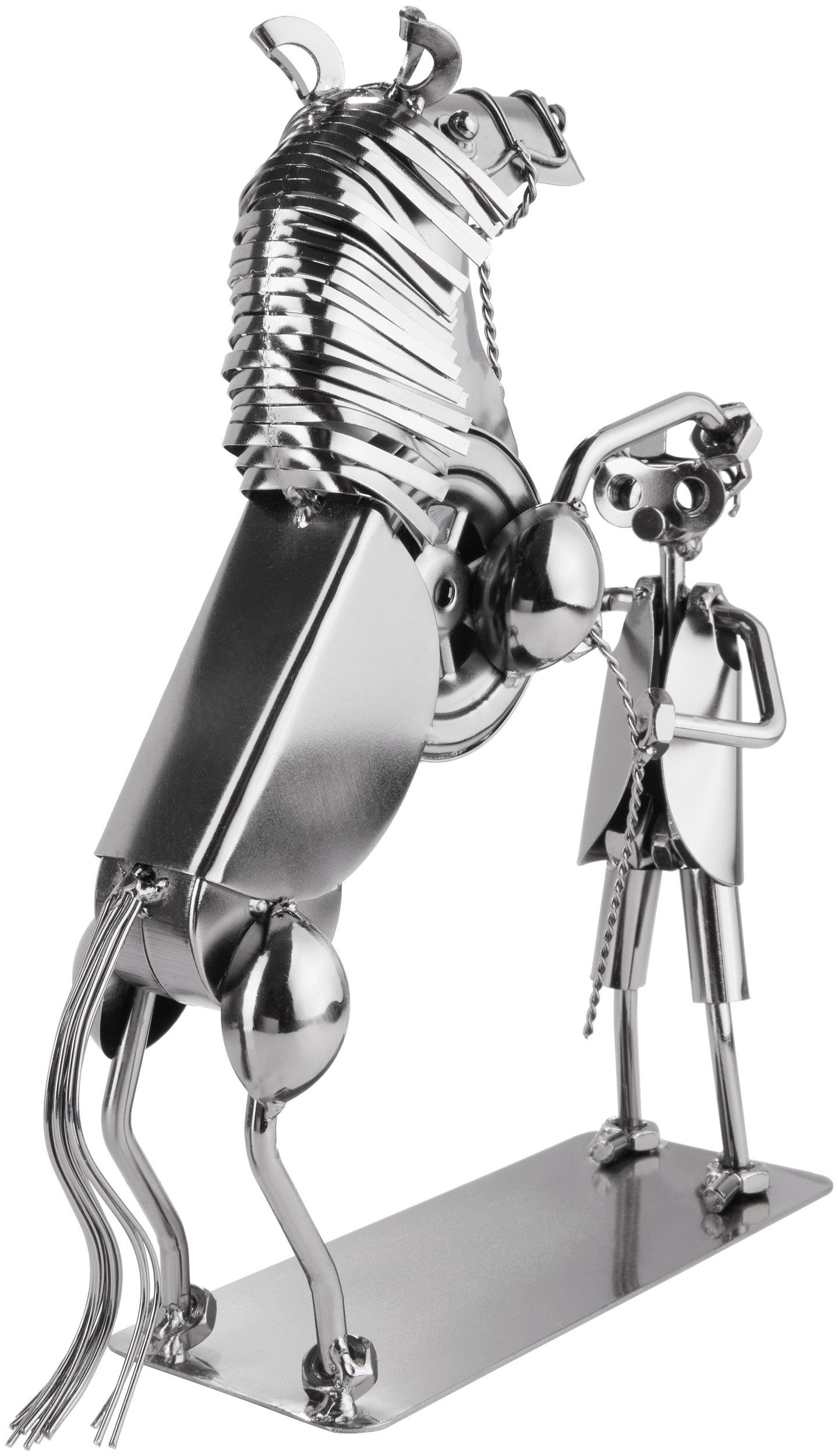 und kunstvolle Pferdesportler, (1 Reiter*innen, Schraubenmännchen Züchter für Metallfigur Pferdefreunde, Zwei Dekofigur Metallskulptur Beinen Pferd St), BRUBAKER auf