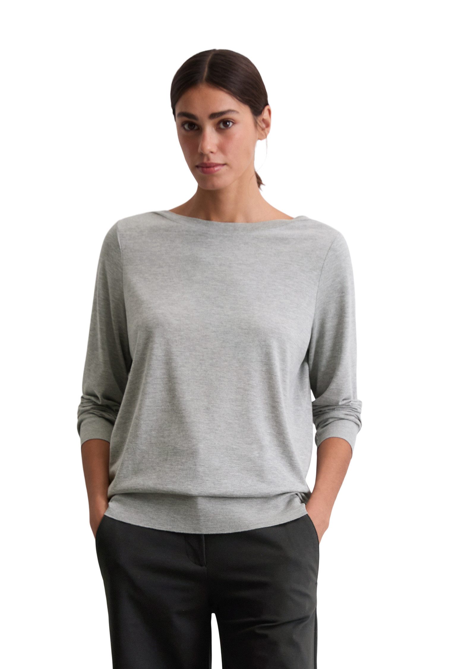 Marc O'Polo Langarmshirt aus TENCEL™ Lyocell-Baumwolle-Mix günstig online kaufen