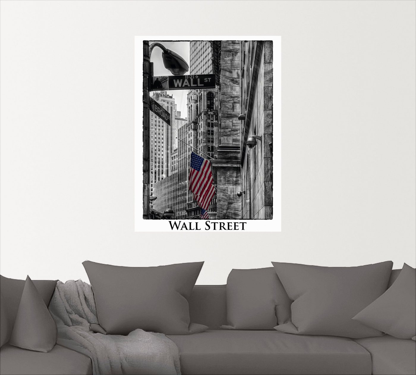 Artland Wandbild »New York Wall Street«, Amerika (1 Stück), in vielen Größen & Produktarten -Leinwandbild, Poster, Wandaufkleber / Wandtattoo auch für Badezimmer geeignet-kaufen