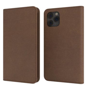 EAZY CASE Handyhülle Bookstyle Vintage für Apple iPhone 11 Pro 5,8 Zoll, Handy Klappcase mit Kartenfächer Kunstleder Handytasche Etui Braun