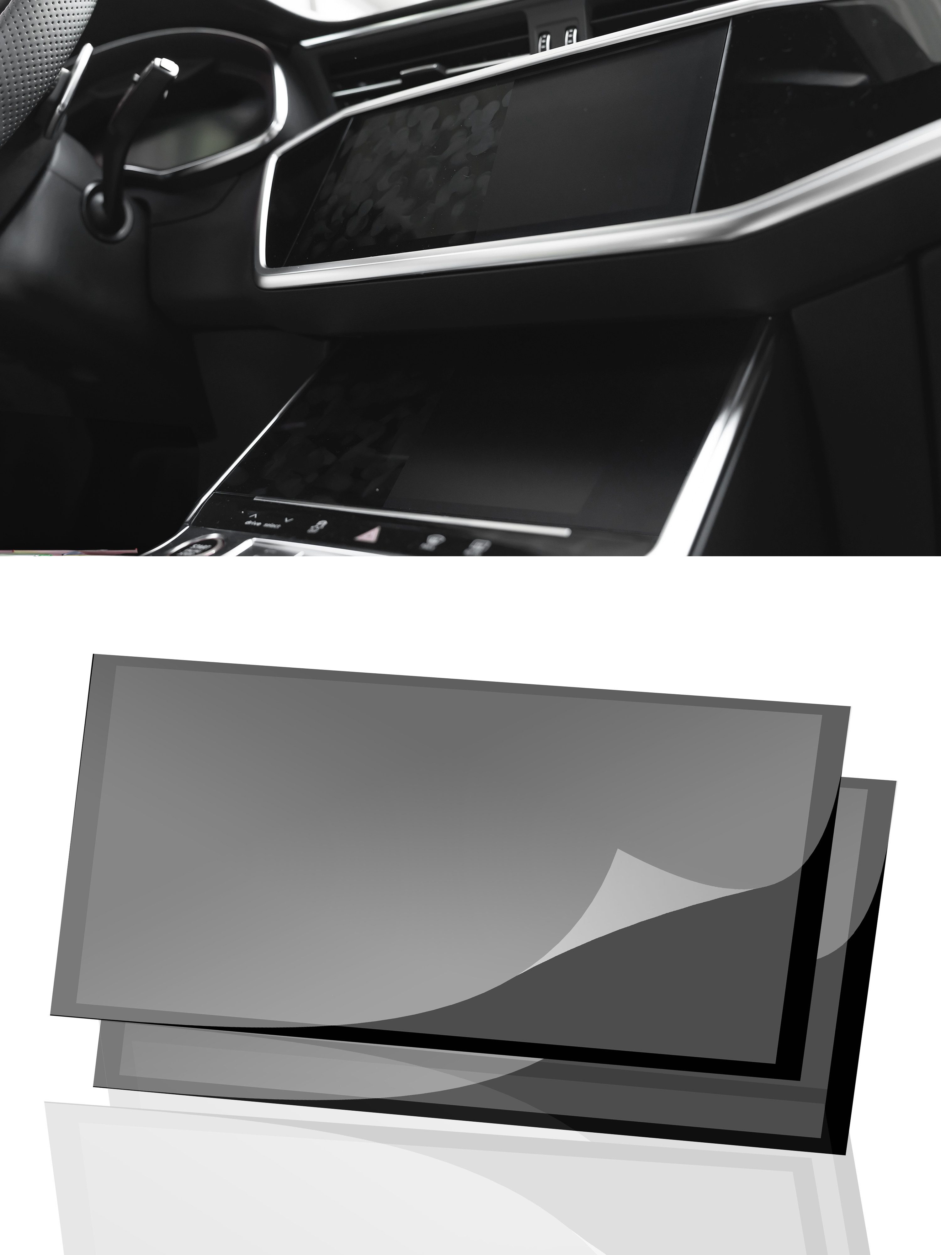 DISSKIN Displayschutzfolie DISSKIN Displayschutzfolie für Audi A6 / S6 / RS6 C8 (2 Teile) MATT für Audi A6 / S6 / RS6 C8 Display, 1 Stück, Anti-Fingerabdruck