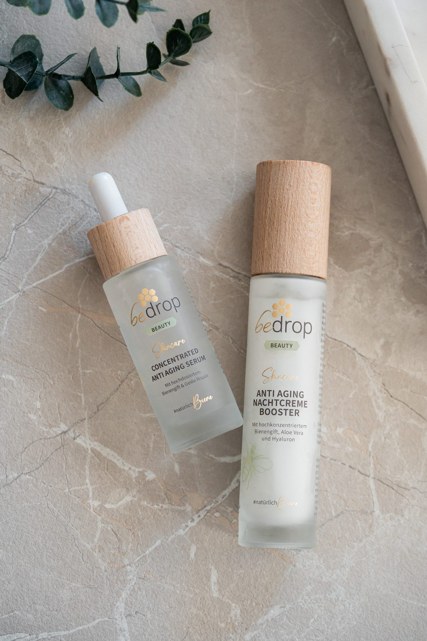 bedrop Hautpflege-Set Anti-Aging-Set, Geschenke für Frauen, Anti Aging Serum & Nachtcreme 2er Set, Pure Bienengiftpower für einen spürbaren Anti Aging Effekt