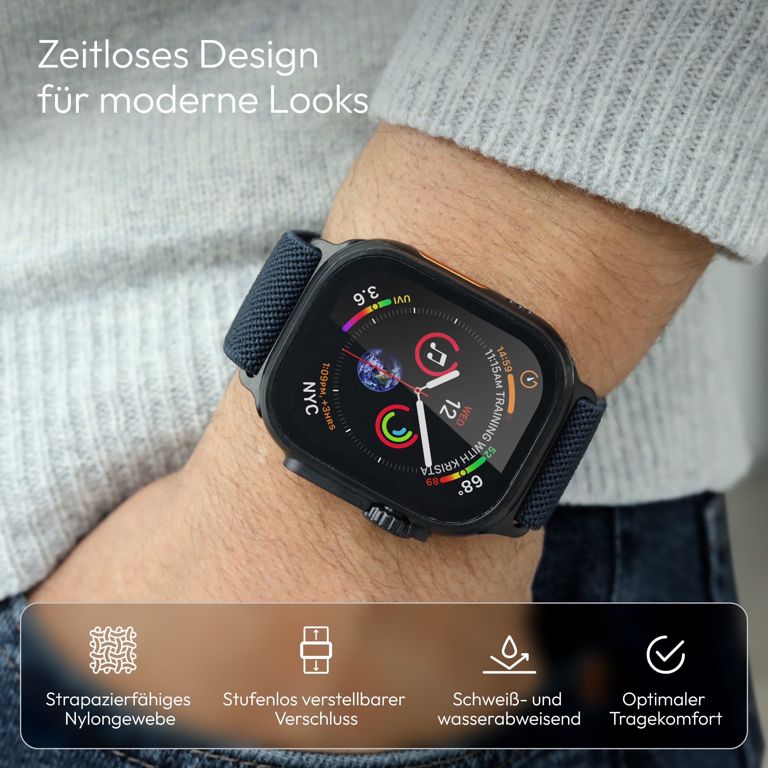 VONMÄHLEN Smartwatch-Armband Classic Nylon Loop günstig online kaufen