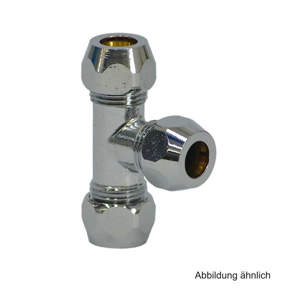 OEG GmbH Ablaufgarnitur T-Stück mit Quetschverschraubungen 10 mm, verchromt