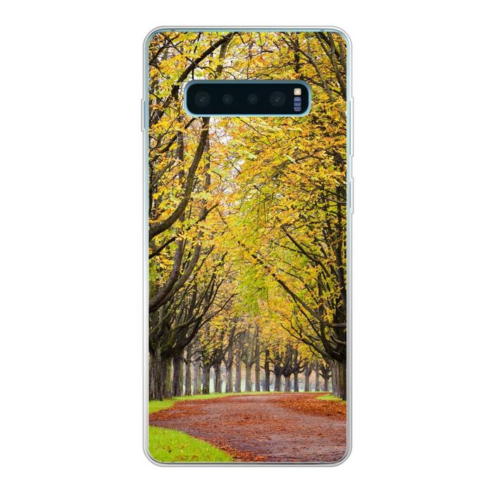 MuchoWow Handyhülle Kastanienbäume mit gelben Blättern im Herbst Phone Case Handyhülle Samsung Galaxy S10 Lite Silikon Schutzhülle
