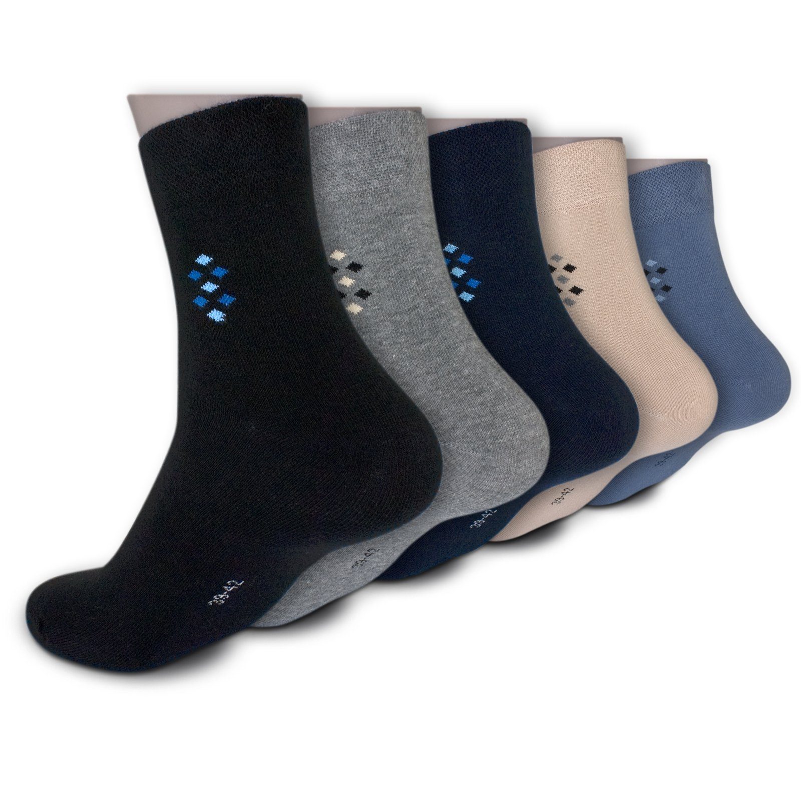 Gummi braun mit Kurzsocken (Bund, grau schwarz) blau Sockenbude Die Komfortbund ohne 5-Paar, KOMFORT