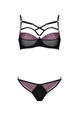 Casmir Set: Bügel-BH Reizwäsche-Set Lili schwarz-violett Bügel-BH String (Set)