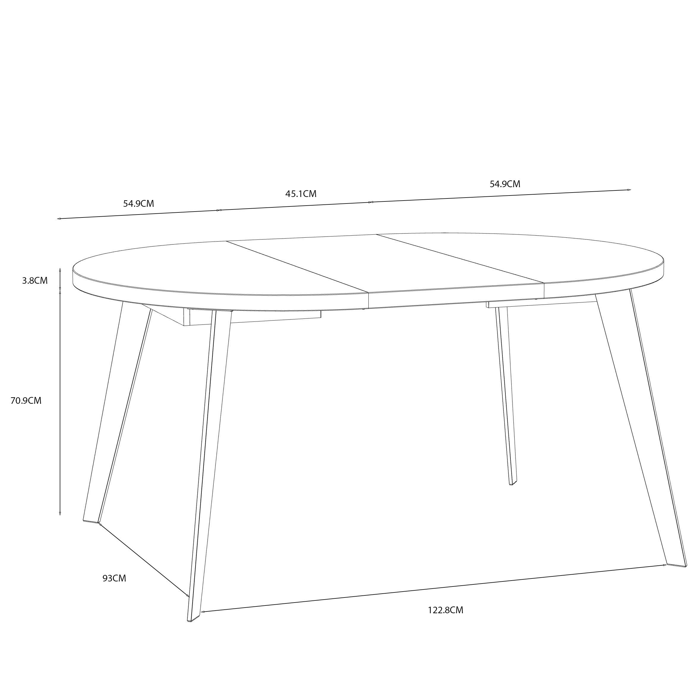 Tisch Ausziehbar Esszimmer Newroom Mosi, Esstisch Weiß Modern Esstisch