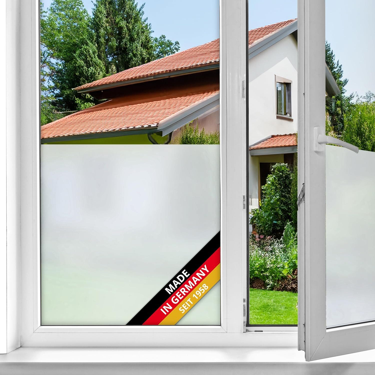 d-c-fix Fensterfolie Opal - selbstklebende Sichtschutzfolie Deko Folie für Fenster innen, Selbsthaftend, zuschneidbar und rückstandslos entfernbar