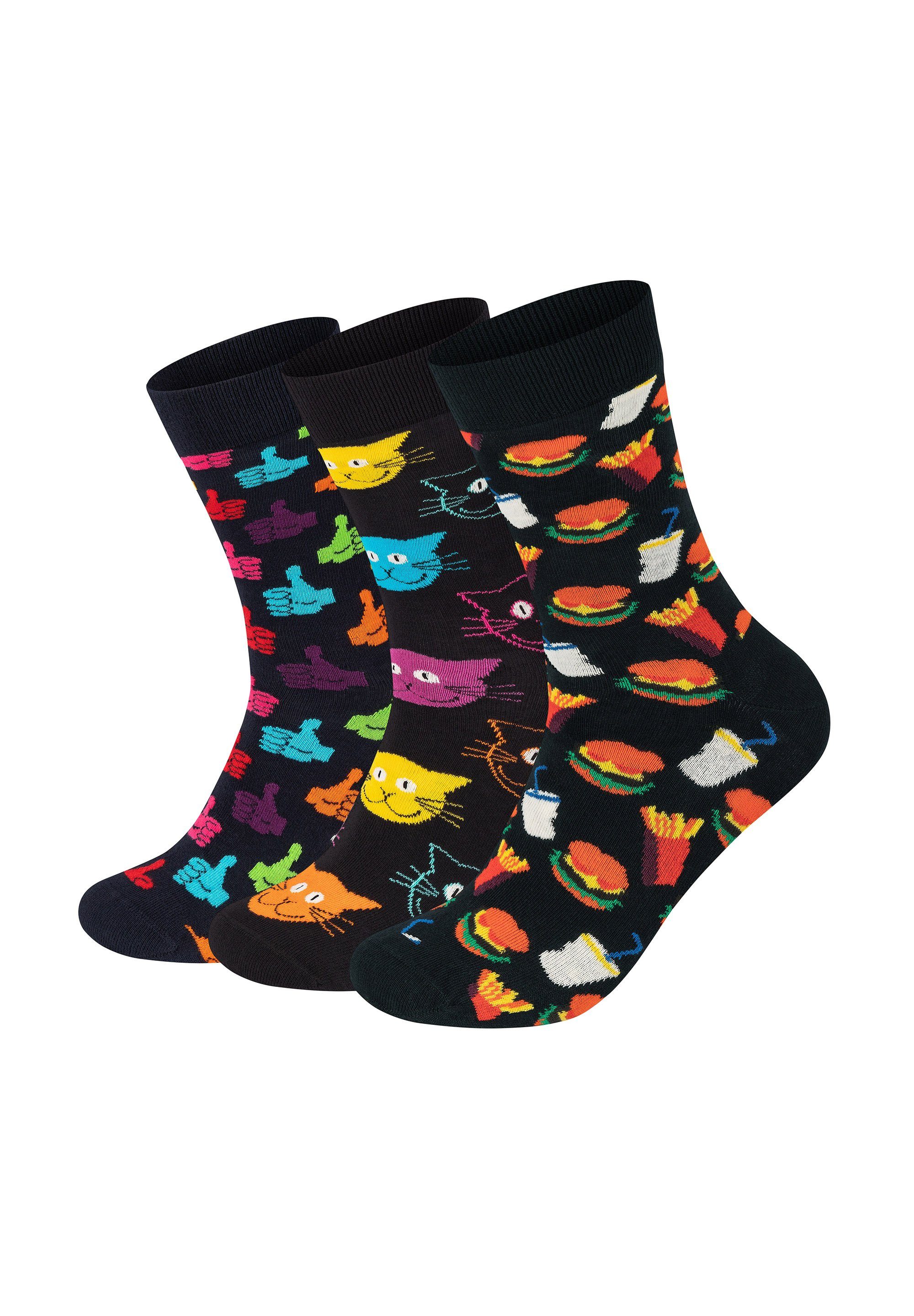 Happy Socks Basicsocken Hamburger-Dog-Thumbs up Aus nachhaltiger Baumwolle multi_coloured
