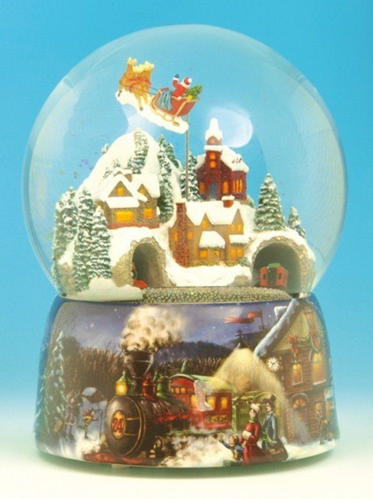 Musicboxworld Spieluhr Schneekugel "Zug & Santa"