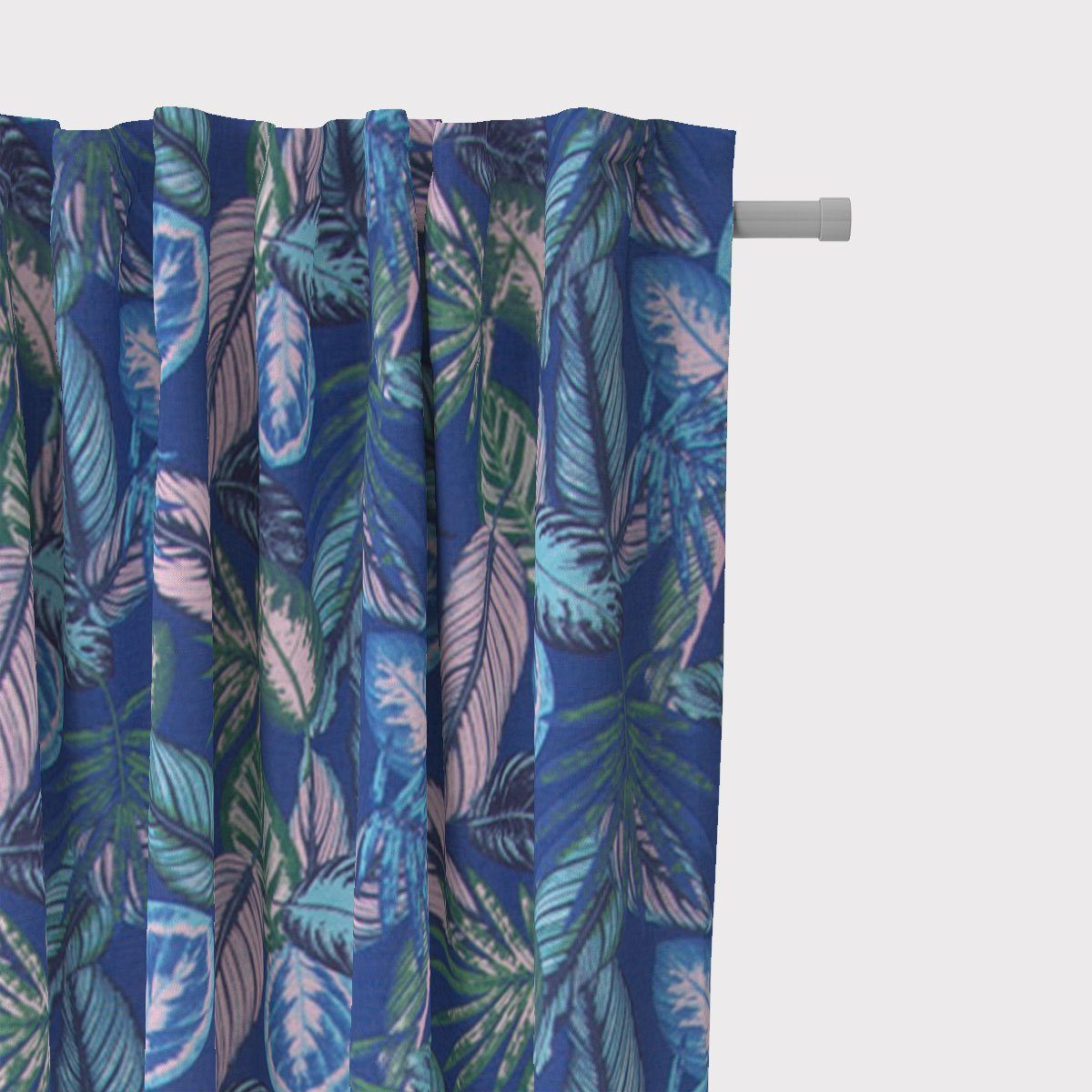 rosa 245cm, handmade, blau St), vorgewaschen Dschungelpflanzen LEBEN., grün Smokband (1 LEBEN. SCHÖNER Vorhang made in SCHÖNER Baumwolle, Germany, blickdicht, Vorhang