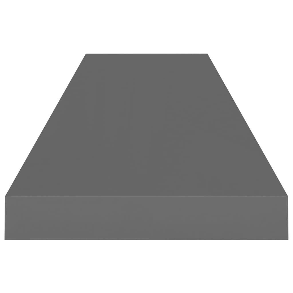Wandregal Hochglanz-Grau cm, mit in 3016416, MDF (Honeycomb) aus LxBxH: Metallhalter möbelando 90x23,5x3,8